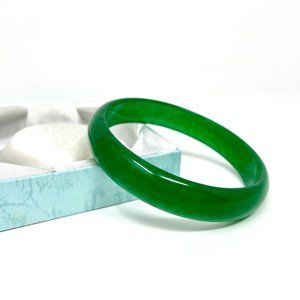 Genuine Jadeite Jade Bangle Bracelet Handmade In Original Box
